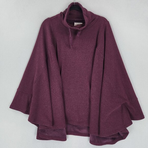 UGG Sweater Womens Medium Large Burgundy Pichot Turtle Neck Poncho Blanket Cape - Picture 1 of 10